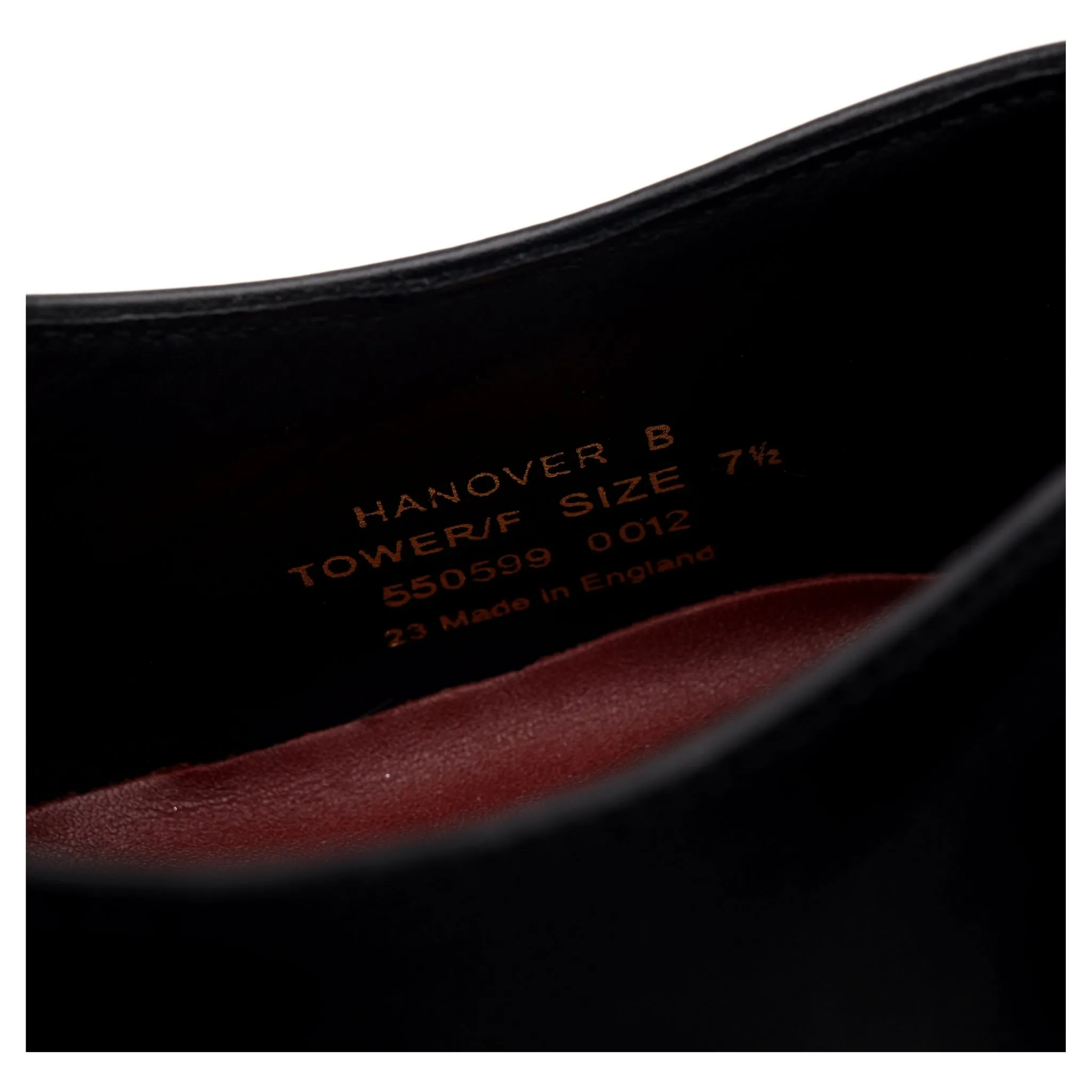 1880 Export Grade 'Hanover' Black Leather Oxford UK 7.5 F