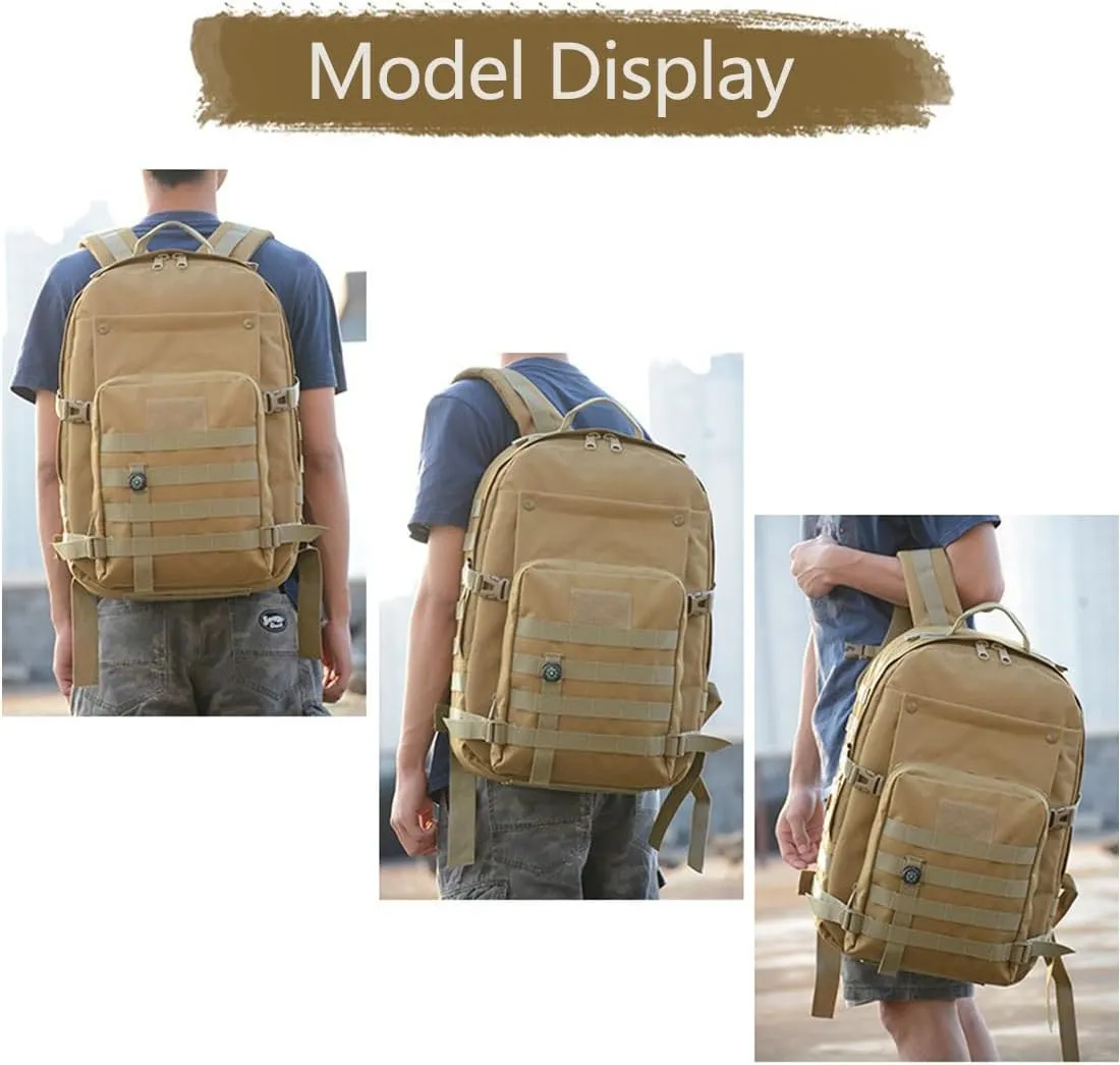 41L Military Tactical Backpack For Men Camping Hiking Trekking Daypack Rucksack Bag MOLLE 3 Day Assault Pack (CP)
