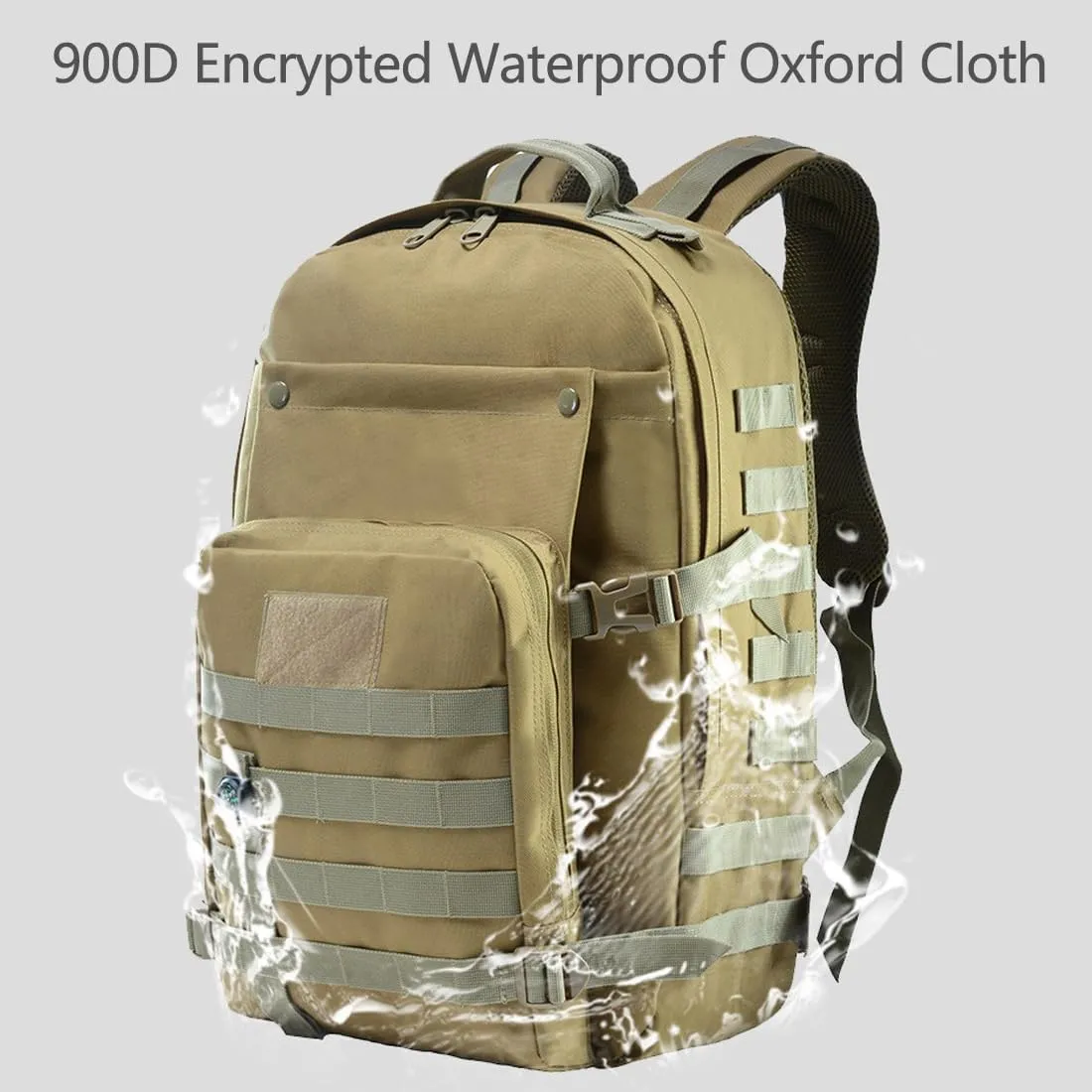 41L Military Tactical Backpack For Men Camping Hiking Trekking Daypack Rucksack Bag MOLLE 3 Day Assault Pack (CP)