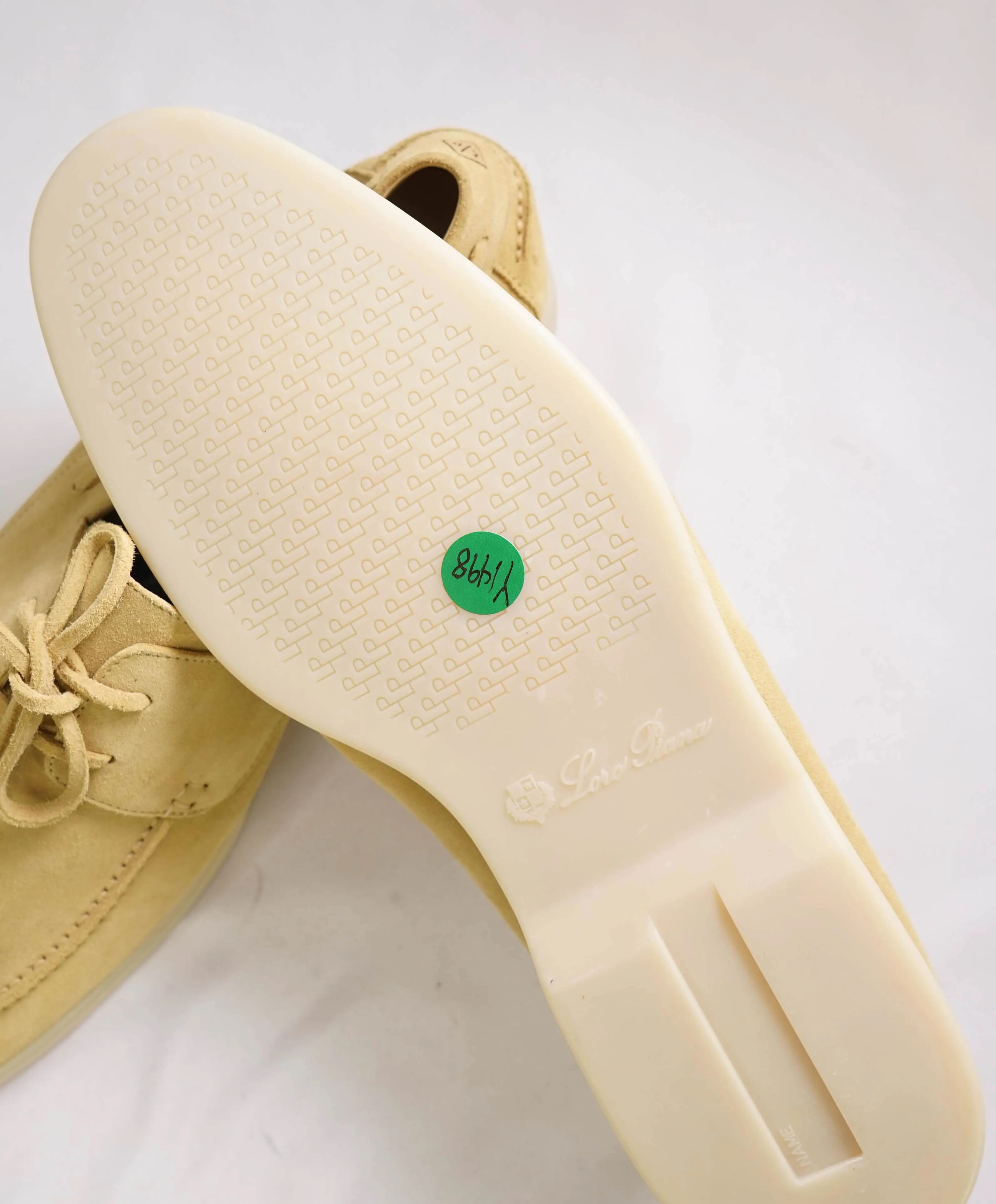 $960 LORO PIANA - "SAILING/SUMMER WALK" Suede Neutral Loafer - 12.5 US (45.5EU)