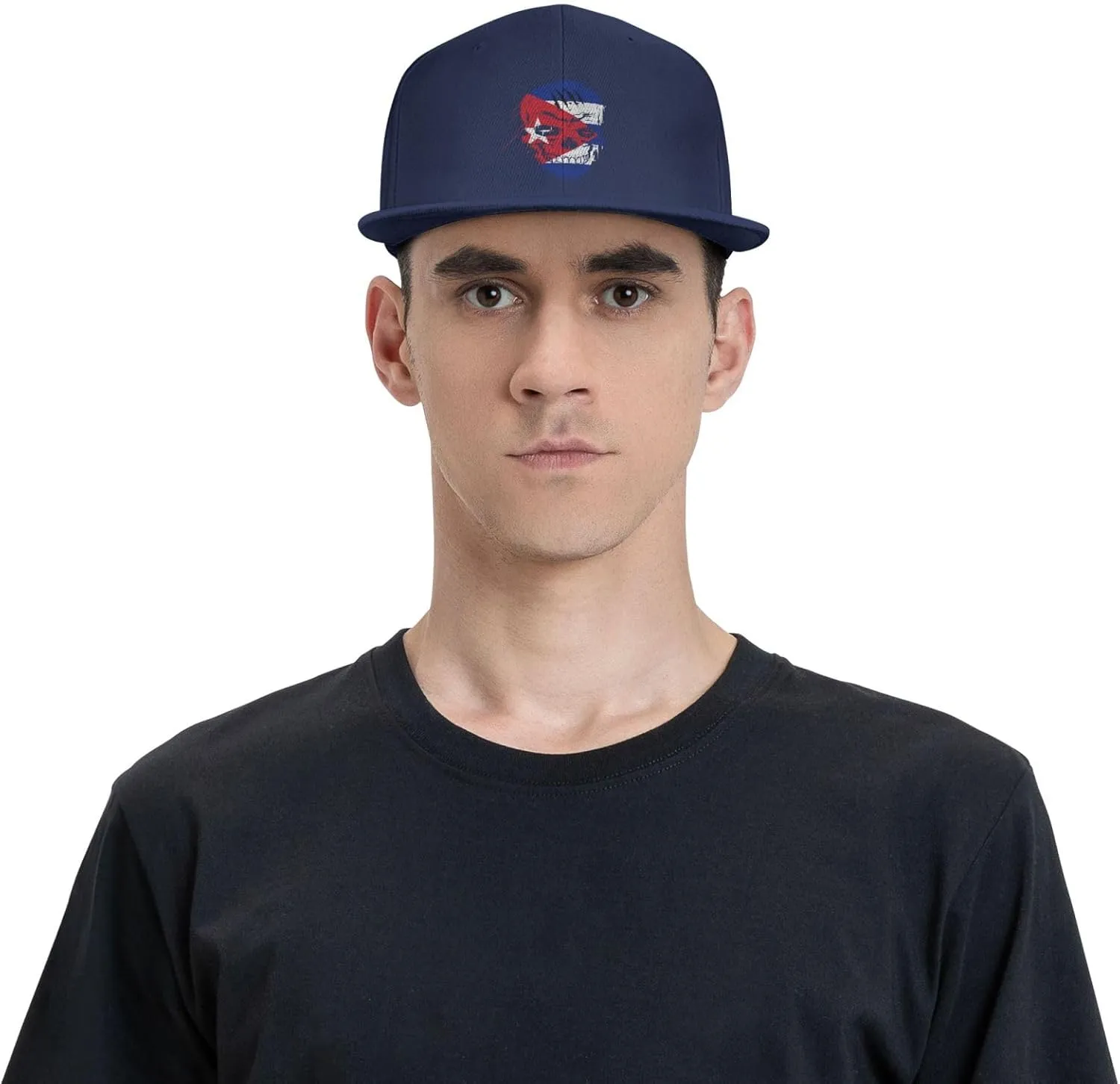 Adjustable Creative Cuba Patriot Skull National Flag Snapback Hat for Men Women Baseball Cap Dad Hats