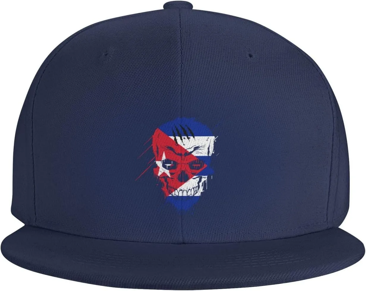 Adjustable Creative Cuba Patriot Skull National Flag Snapback Hat for Men Women Baseball Cap Dad Hats