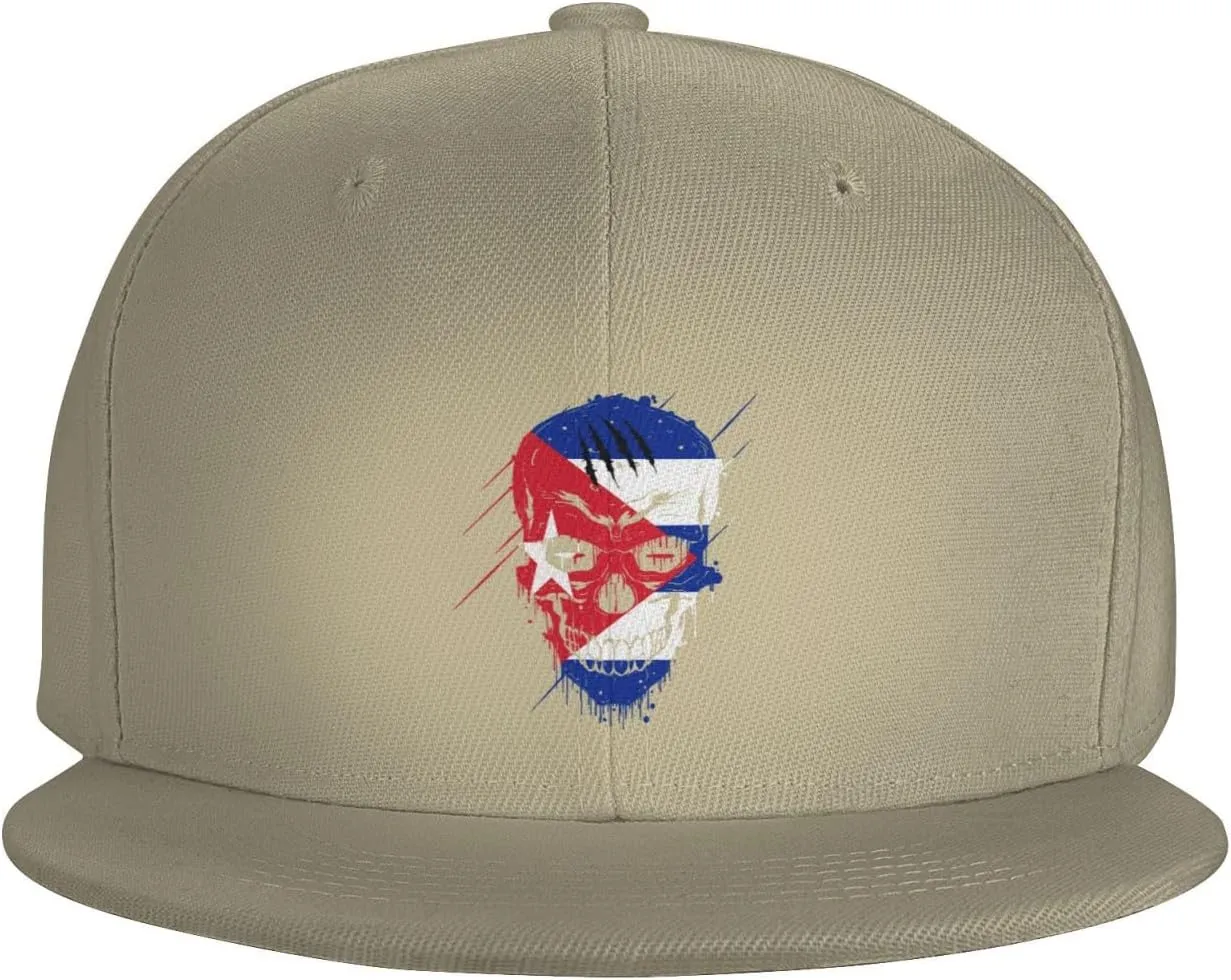 Adjustable Creative Cuba Patriot Skull National Flag Snapback Hat for Men Women Baseball Cap Dad Hats