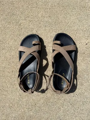 Amanda Oatmeal Strappy Platform Sandals