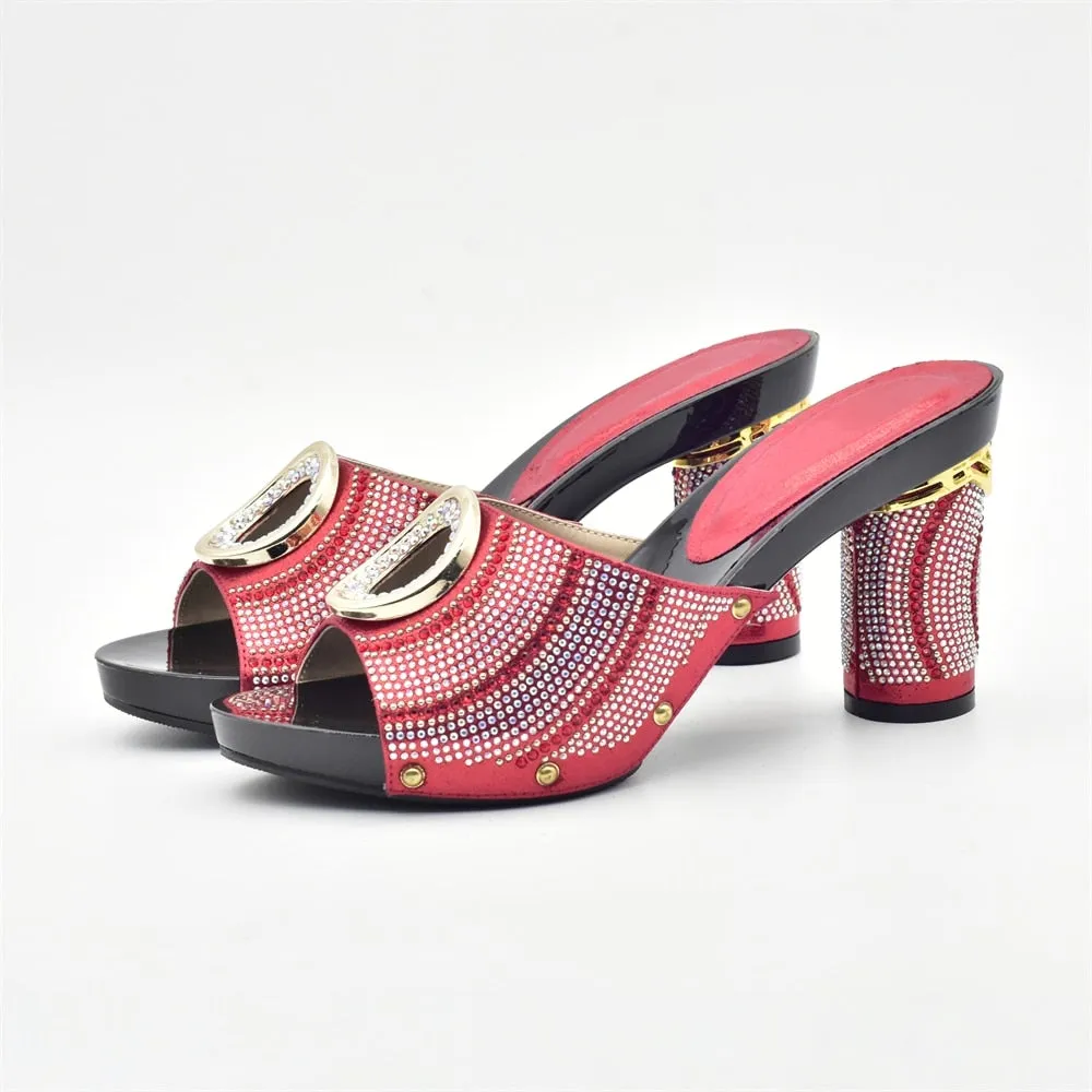 Amelie Crystal Sequin Mule Sandal Slippers