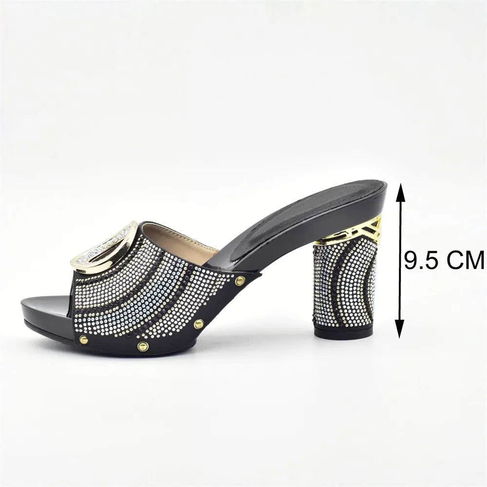 Amelie Crystal Sequin Mule Sandal Slippers