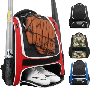 Baseball Bag-Baseball Backpack Holder for Baseball, Large Main Compartment,Softball Tball& Gear for Youth and Adults