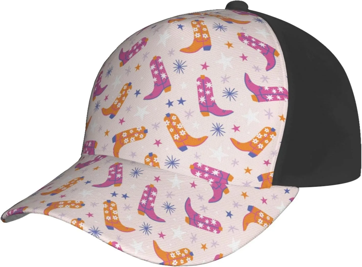 Baseball Cap Women Men - Cowgirl Boots Stylish Adjustable Dad Hat Baseball Hat Trucker Hats Women Men Black