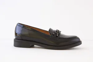 BIOECO - 6401 LOW HEEL LOAFER - BLACK LEATHER/PATENT