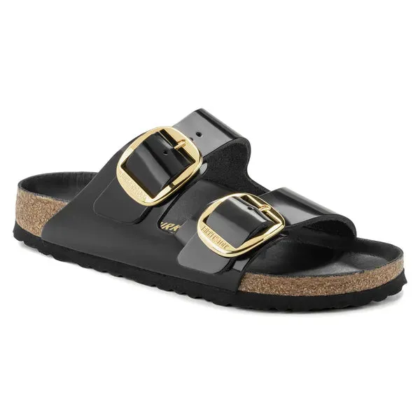 BIRKENSTOCK - ARIZONA BIG BUCKLE DOUBLE STRAP MULE - BLACK SHINE