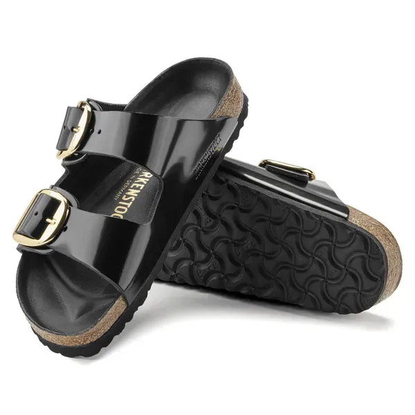 BIRKENSTOCK - ARIZONA BIG BUCKLE DOUBLE STRAP MULE - BLACK SHINE
