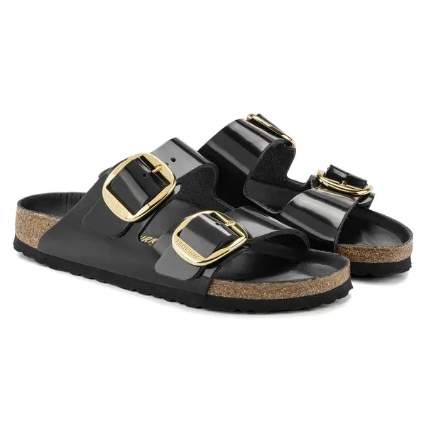 BIRKENSTOCK - ARIZONA BIG BUCKLE DOUBLE STRAP MULE - BLACK SHINE