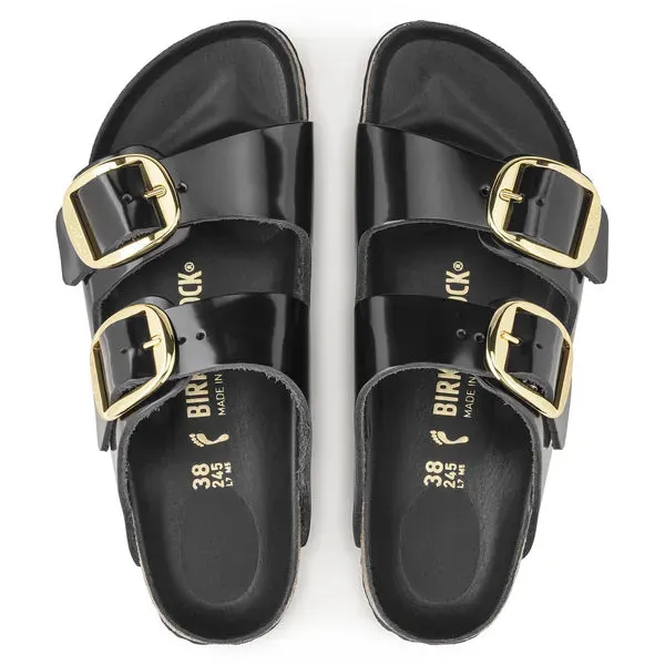 BIRKENSTOCK - ARIZONA BIG BUCKLE DOUBLE STRAP MULE - BLACK SHINE