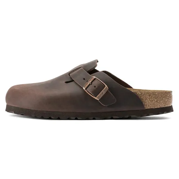BIRKENSTOCK - BOSTON TOE-IN MULE - BROWN LEATHER