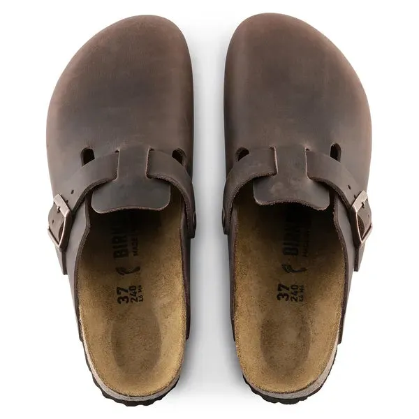 BIRKENSTOCK - BOSTON TOE-IN MULE - BROWN LEATHER
