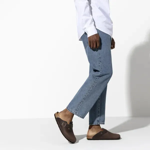 BIRKENSTOCK - BOSTON TOE-IN MULE - BROWN LEATHER