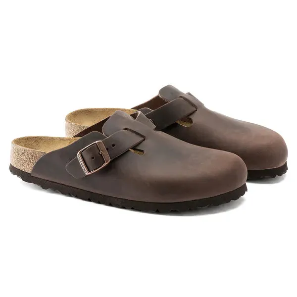 BIRKENSTOCK - BOSTON TOE-IN MULE - BROWN LEATHER