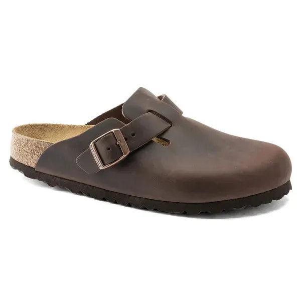 BIRKENSTOCK - BOSTON TOE-IN MULE - BROWN LEATHER