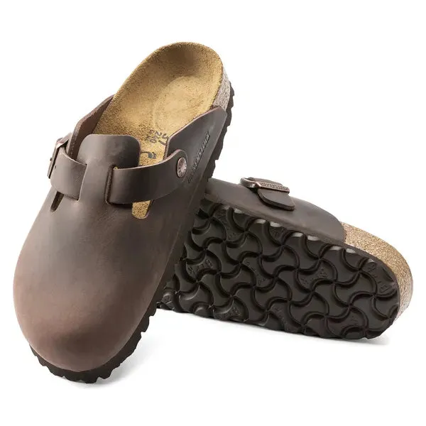 BIRKENSTOCK - BOSTON TOE-IN MULE - BROWN LEATHER