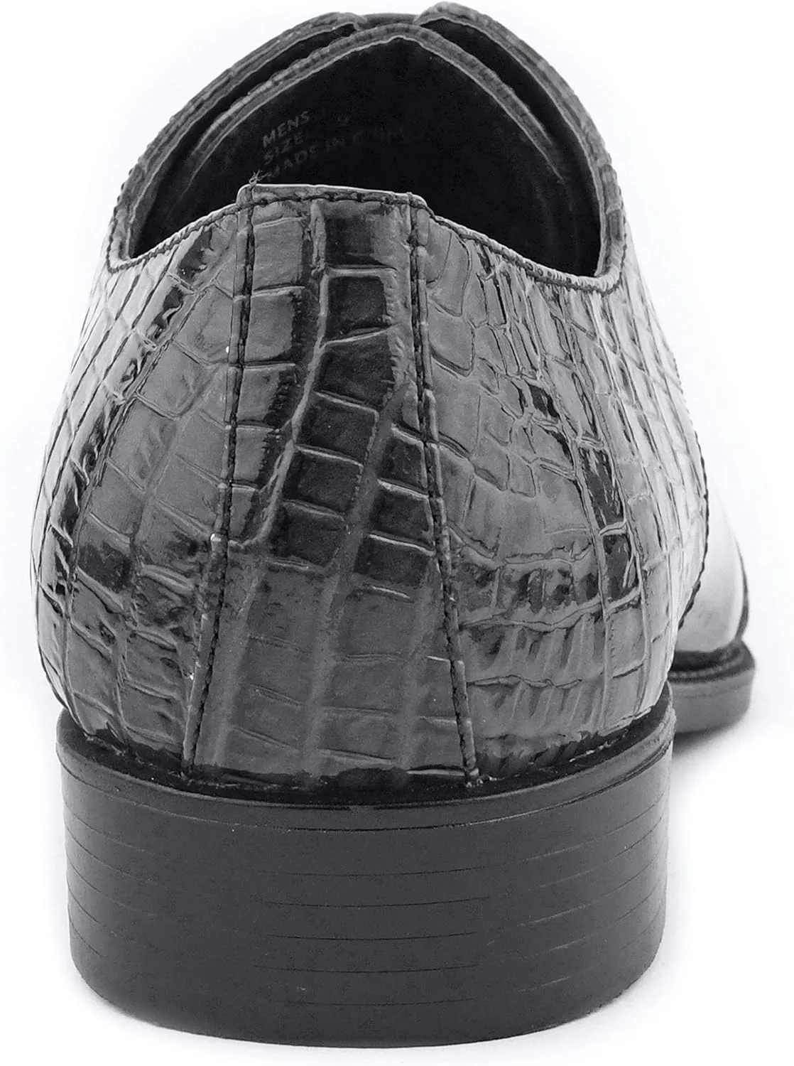 Bolano Bandit, Cap Toe Oxford Dress Shoes for Men, Men's Formal Dress Shoes with Alligator Print, Croc Folded Oxfords