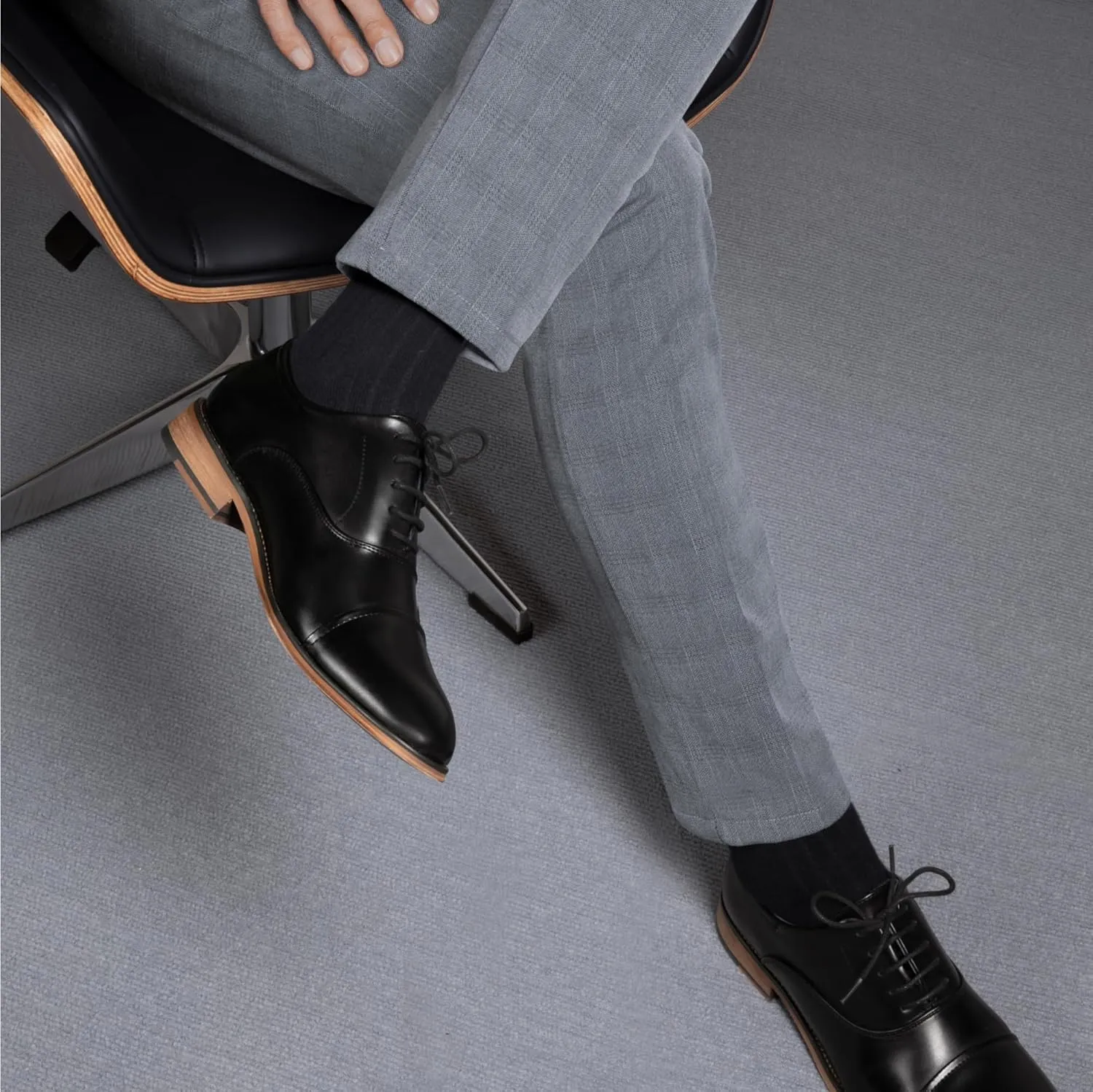 Bruno Marc Men's Lace Up Soft Cap-Toe Formal Dress Shoes