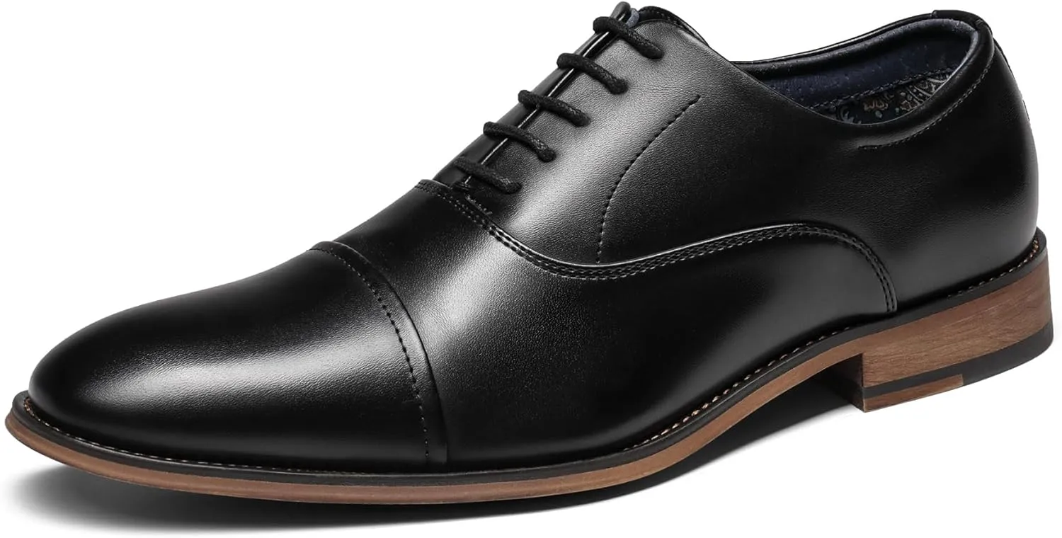 Bruno Marc Men's Lace Up Soft Cap-Toe Formal Dress Shoes