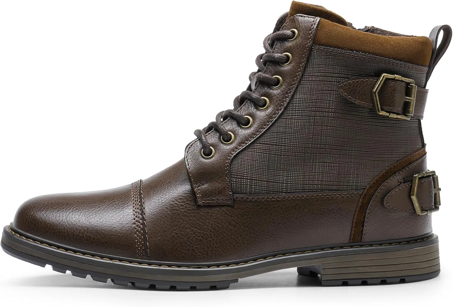 Bruno Marc Men's Motorcycle Boots Oxford Dress Boot