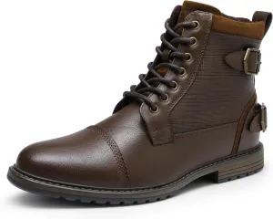 Bruno Marc Men's Motorcycle Boots Oxford Dress Boot