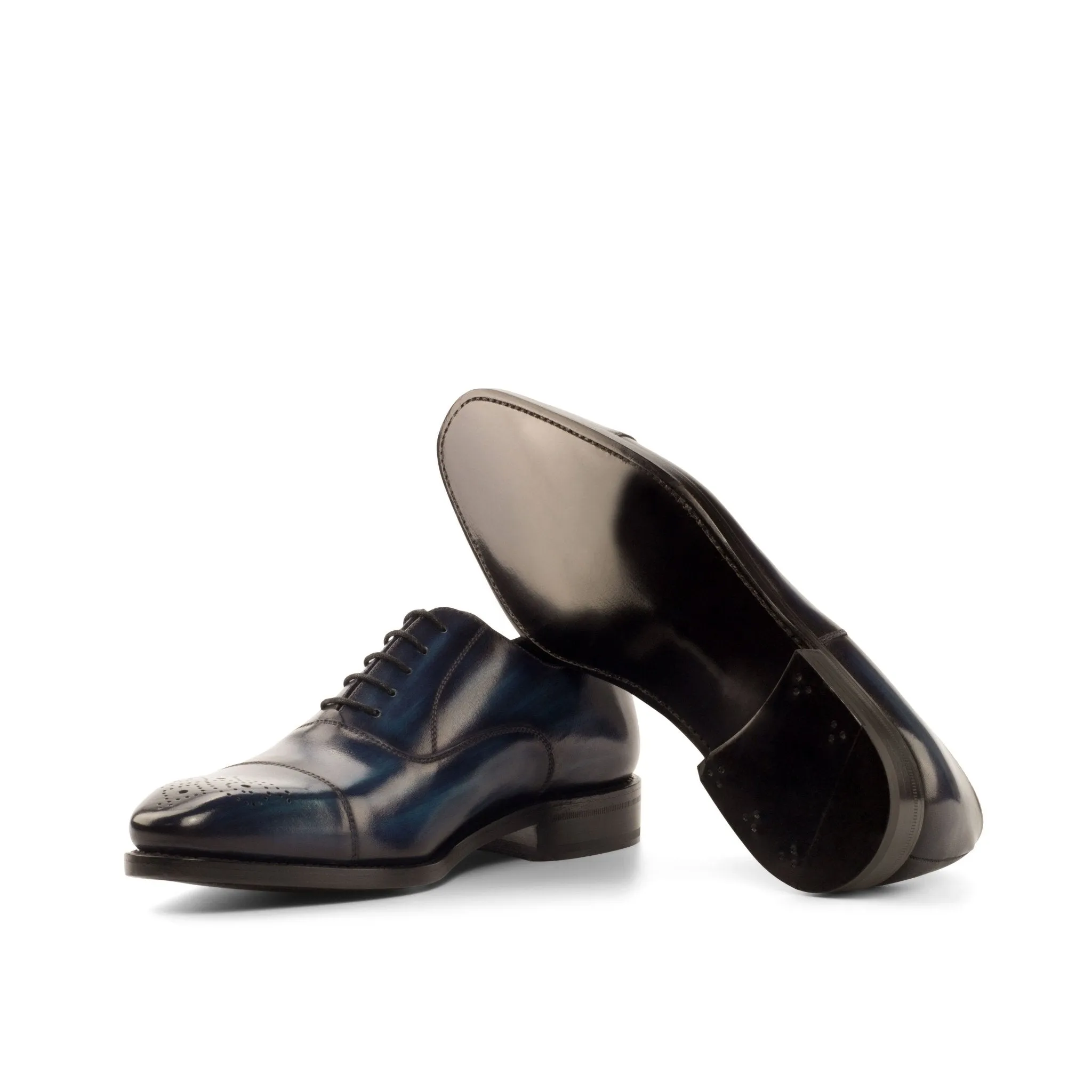 Cap Toe Oxford in Denim Patina