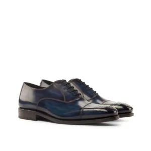 Cap Toe Oxford in Denim Patina