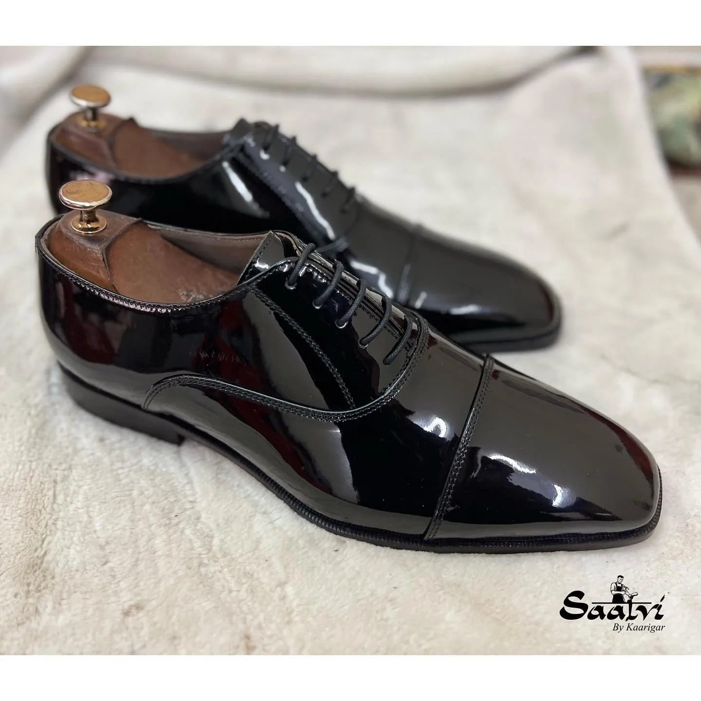 Cap Toe Oxford Patent Laceup