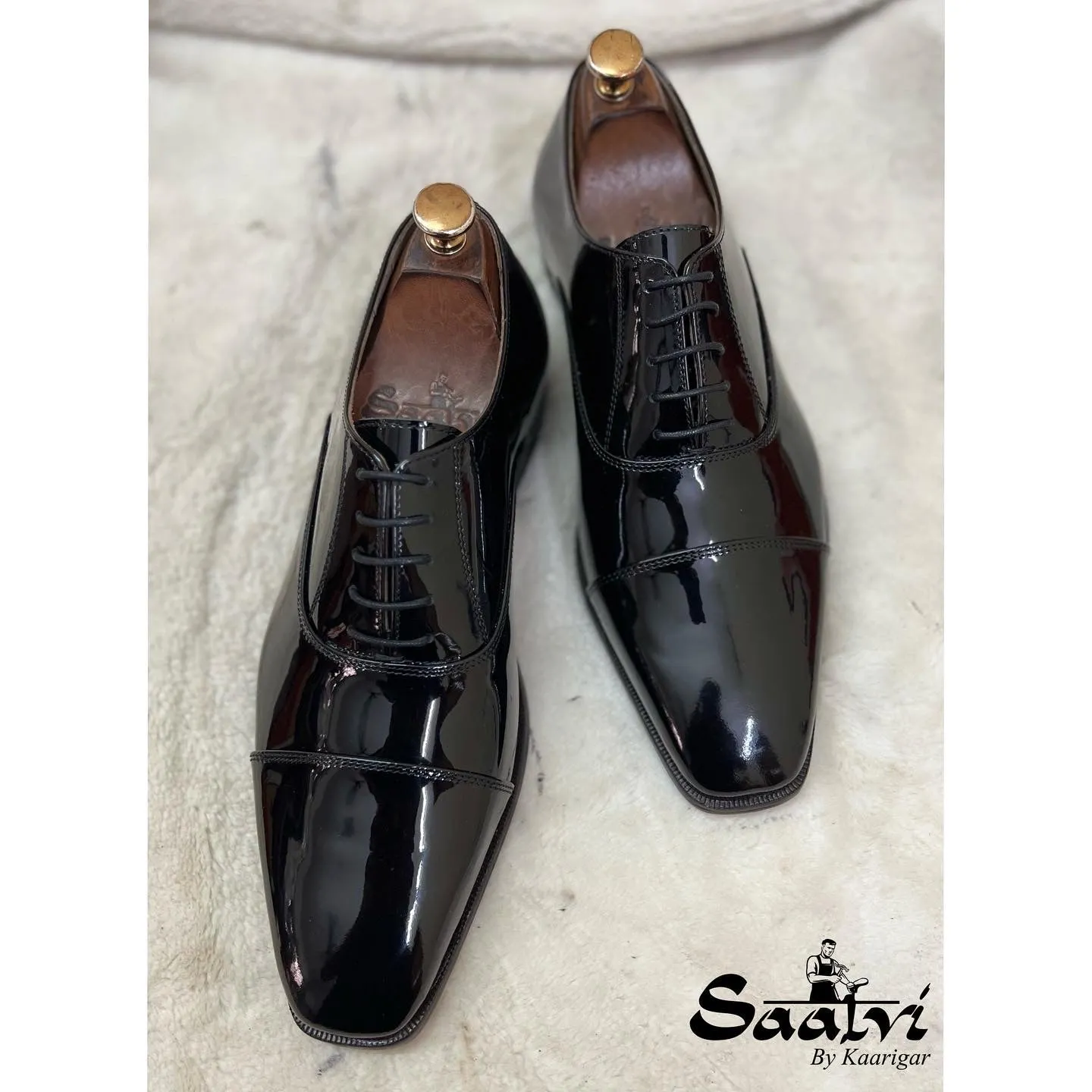 Cap Toe Oxford Patent Laceup