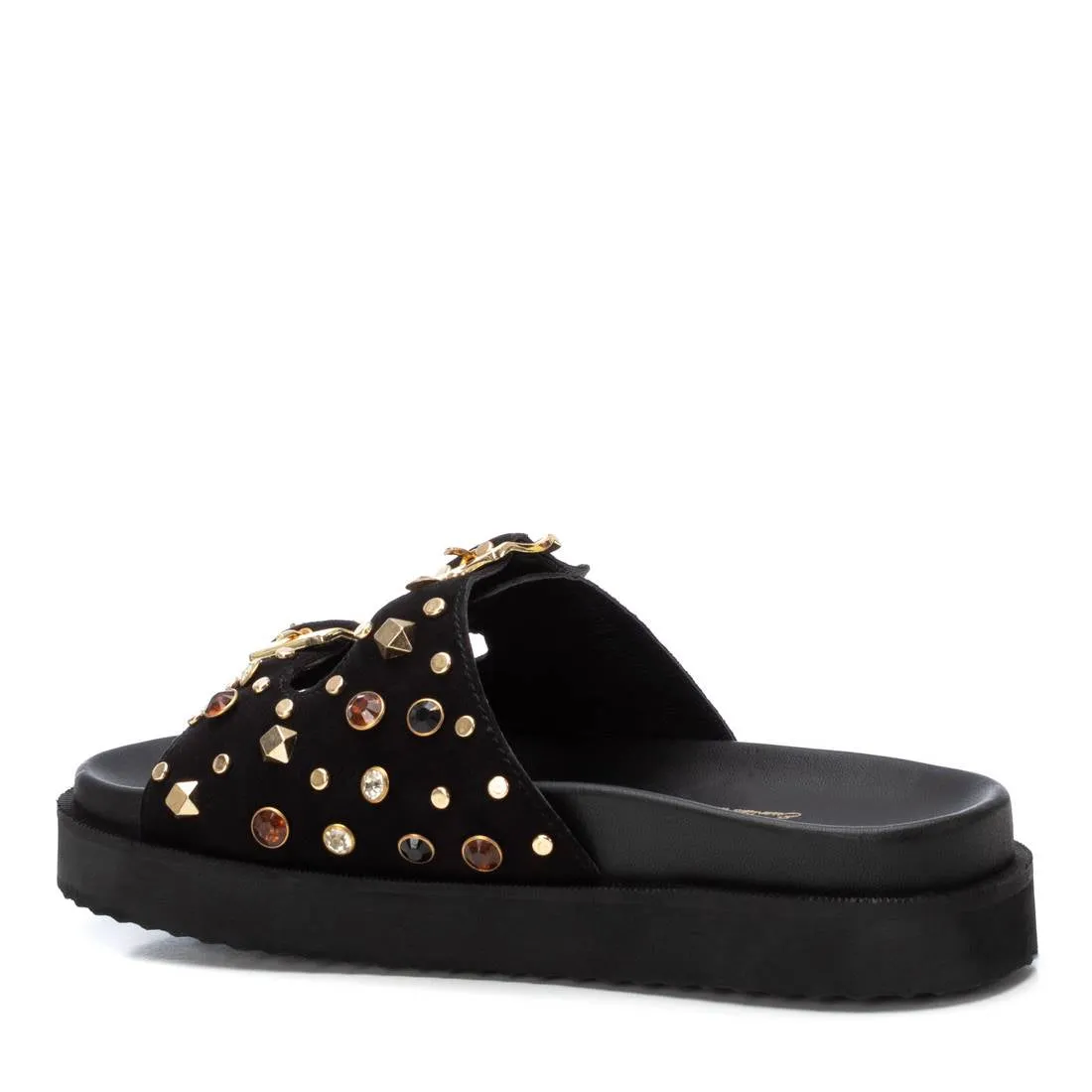 CARMELA - 162401 DOUBLE BUCKLE MULE - BLACK SUEDE
