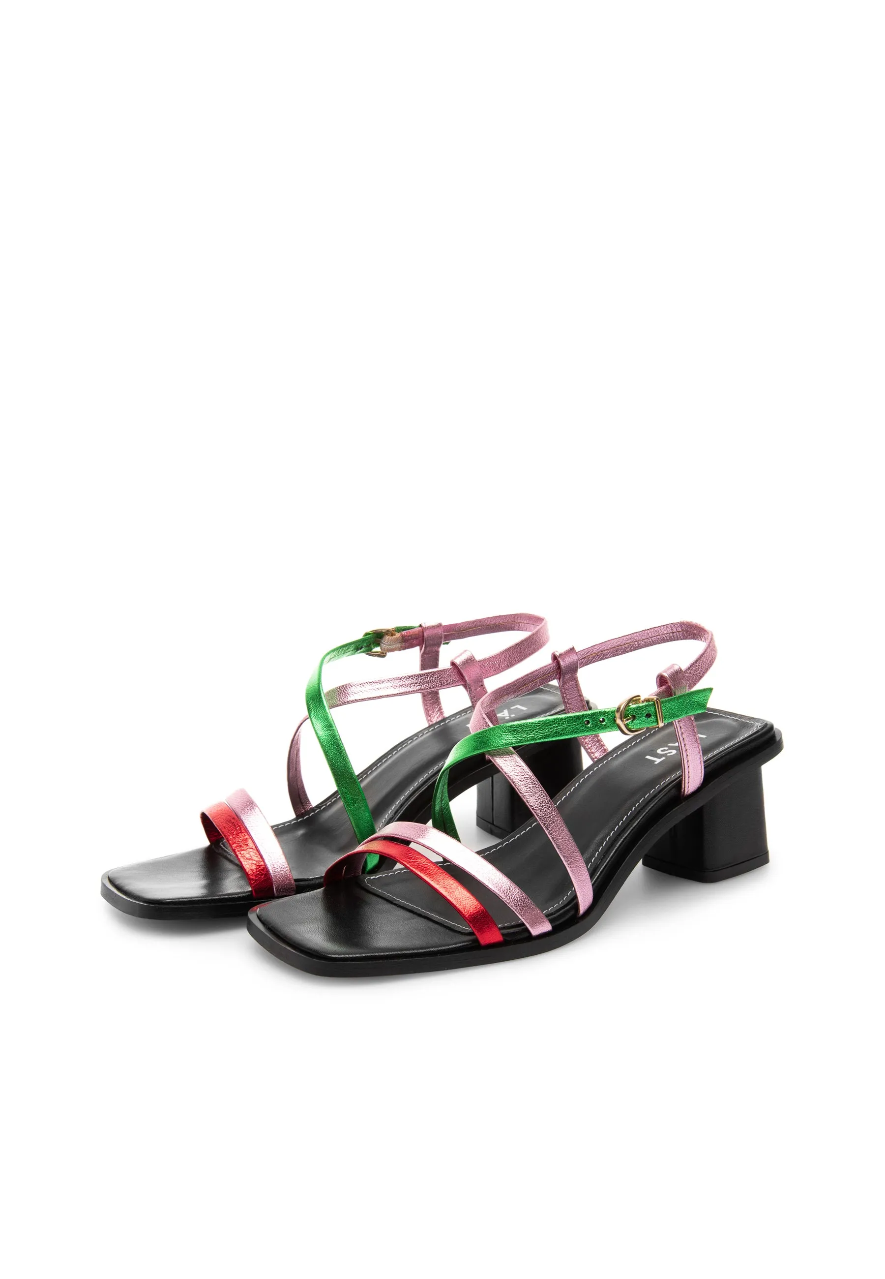 Carrie - Leather - Green/Pink/Red Metallic - Green/Pink/Red