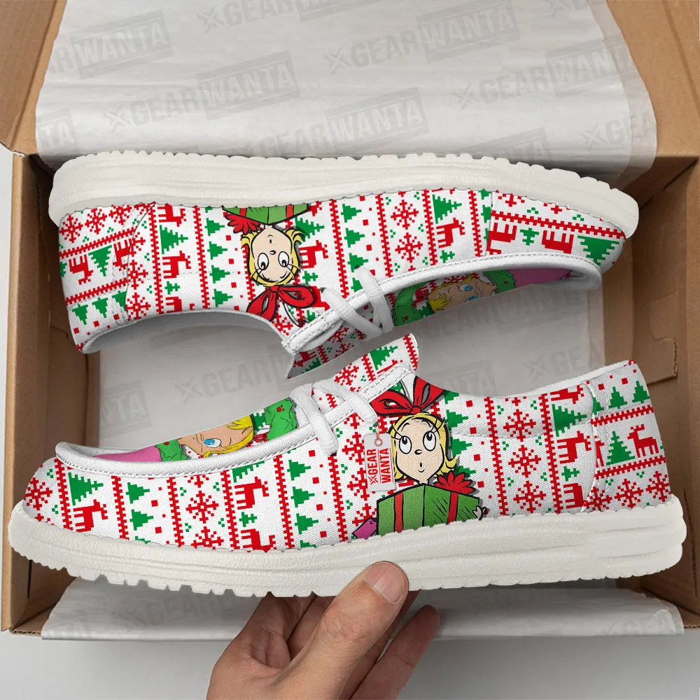 Cindy Lou Who Christmas Ugly Canvas Loafer Shoes
