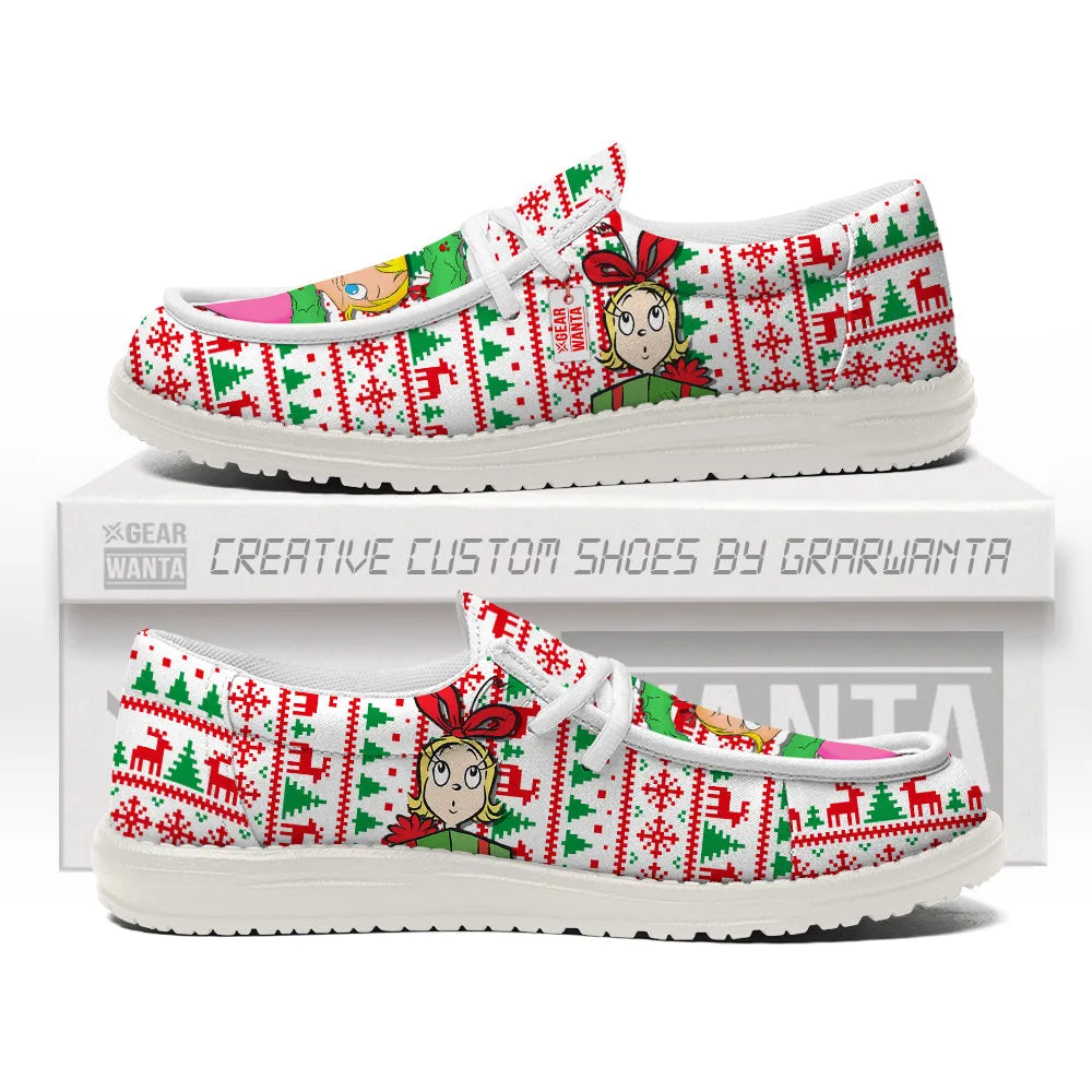 Cindy Lou Who Christmas Ugly Canvas Loafer Shoes