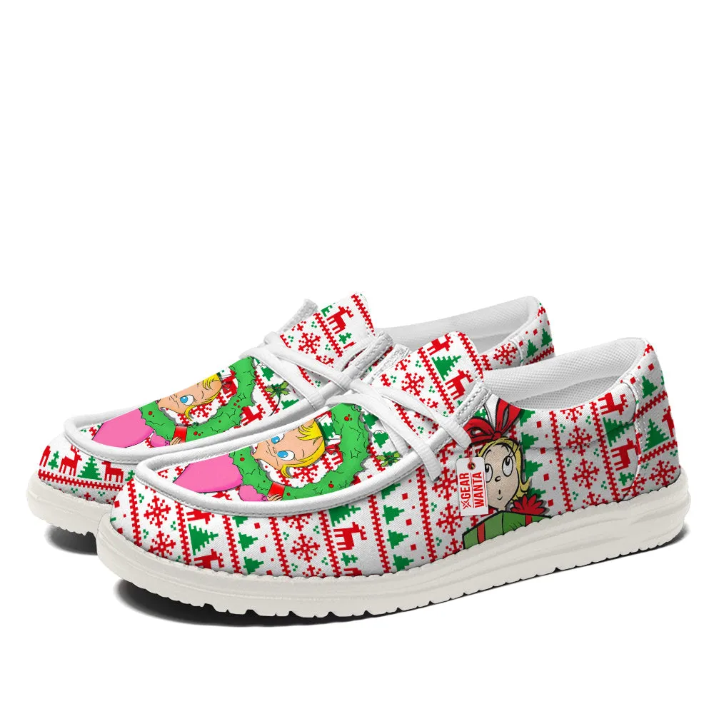Cindy Lou Who Christmas Ugly Canvas Loafer Shoes