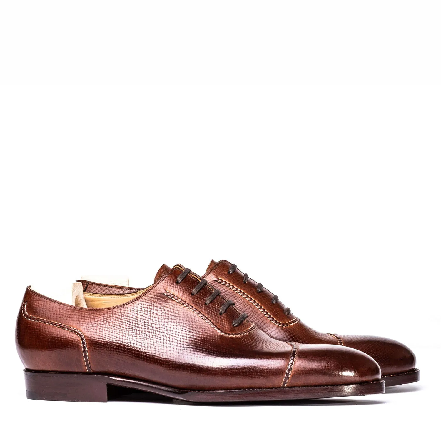 Classic Cap-Toe Shiny Leather Oxford Shoes