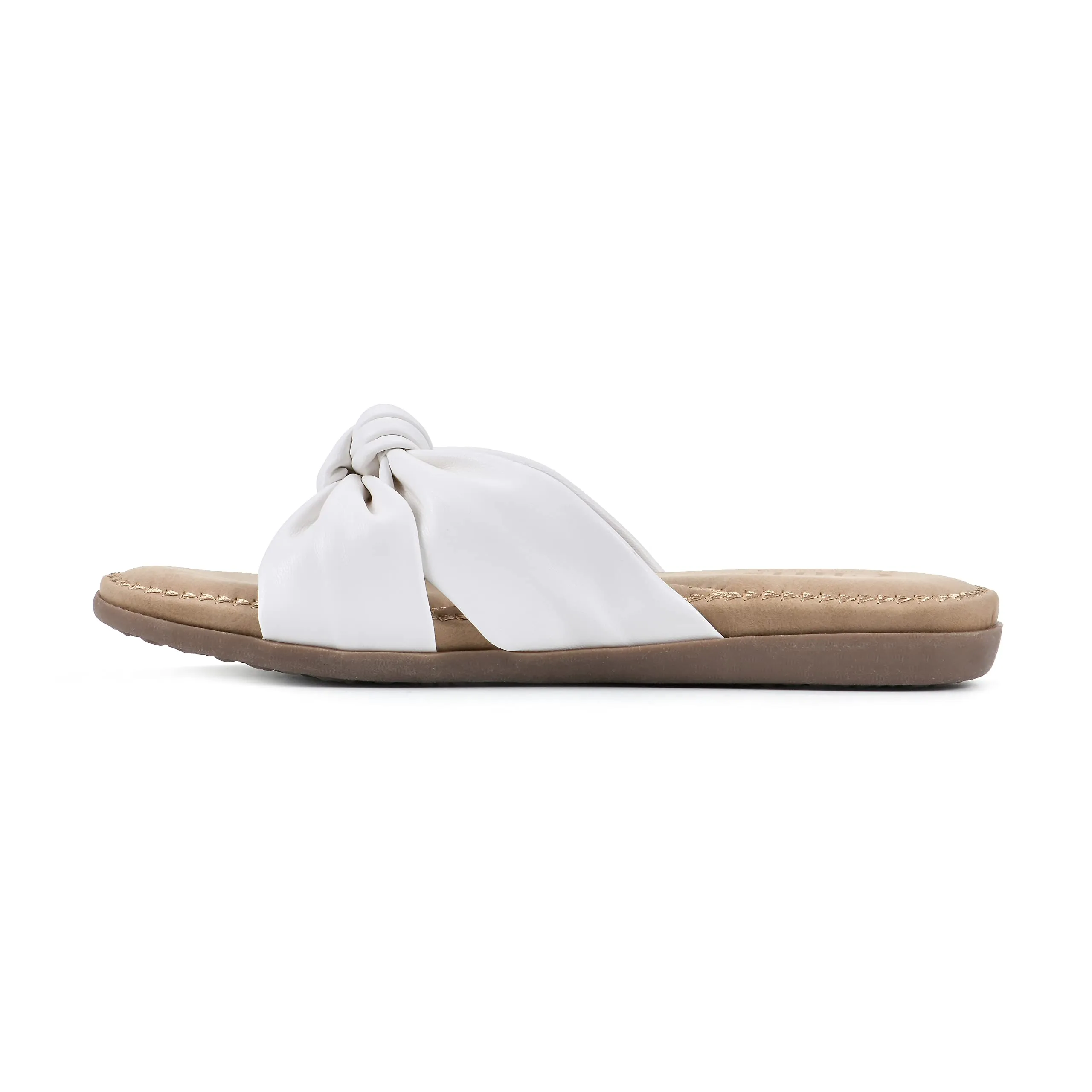CLIFFS BY WHITE MOUNTAIN Favorite Women's Slide Sandal, White/Smooth, 8.5 M