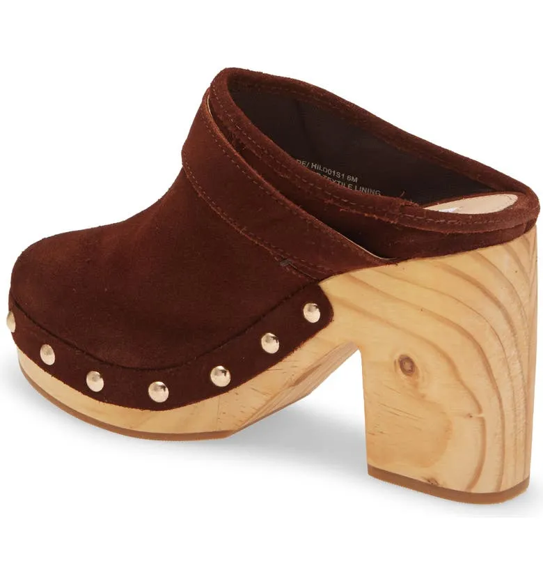 Clogs Verified On Suede Steve Slip Mule Brown Platform Wood Studded Hilde Madden Multi-purpose