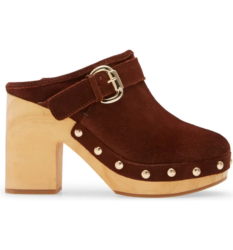 Clogs Verified On Suede Steve Slip Mule Brown Platform Wood Studded Hilde Madden Multi-purpose