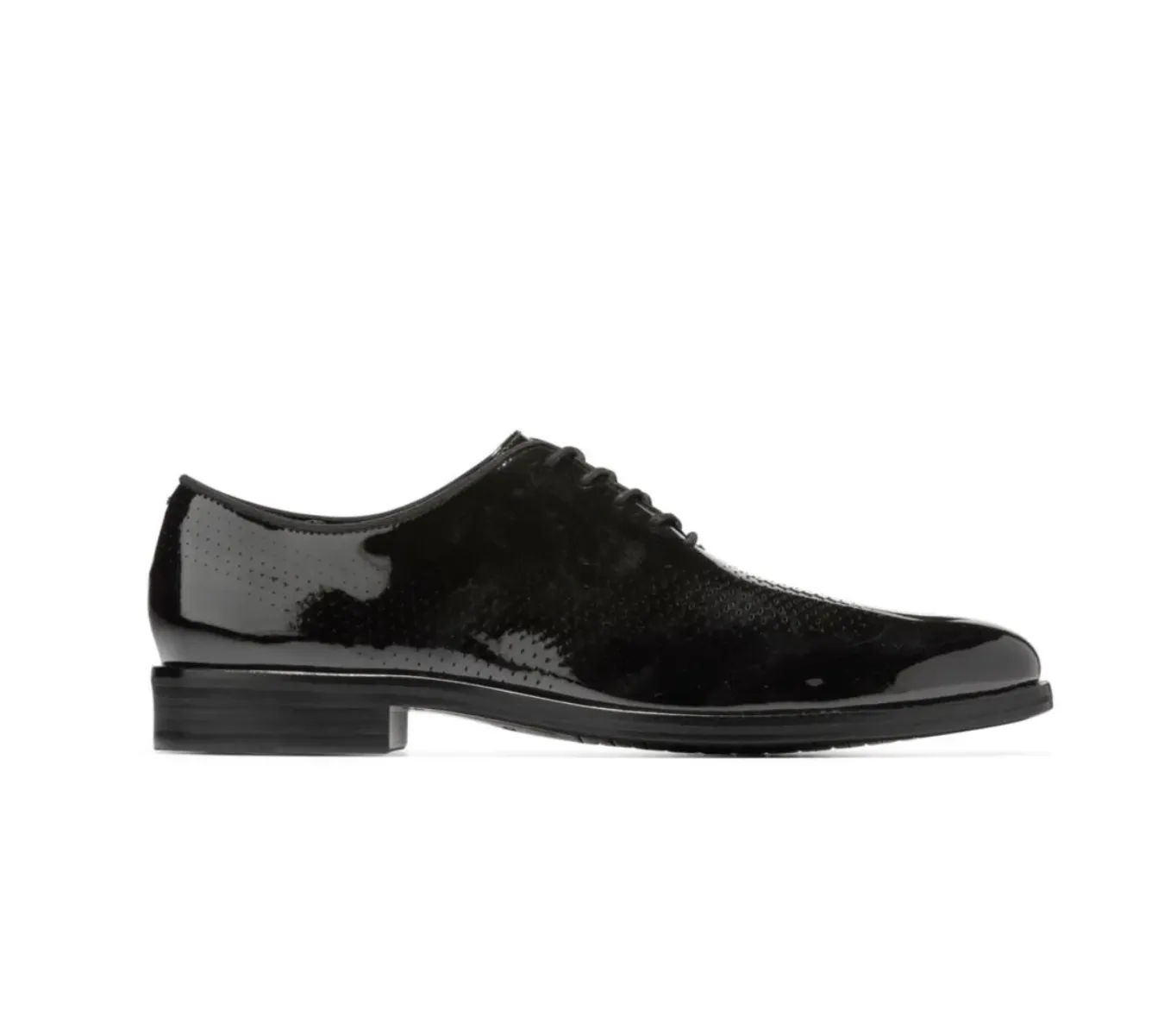 Cole Haan Men's Washington Grand Laser Wing Oxford Black Patent Leather C36777