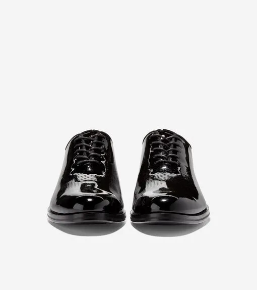 Cole Haan Men's Washington Grand Laser Wing Oxford Black Patent Leather C36777