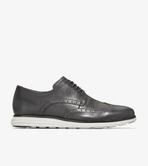 Cole Haan ØriginalGrand Wingtip Grey Pinstripe Brush-Off Silver Birch C37674