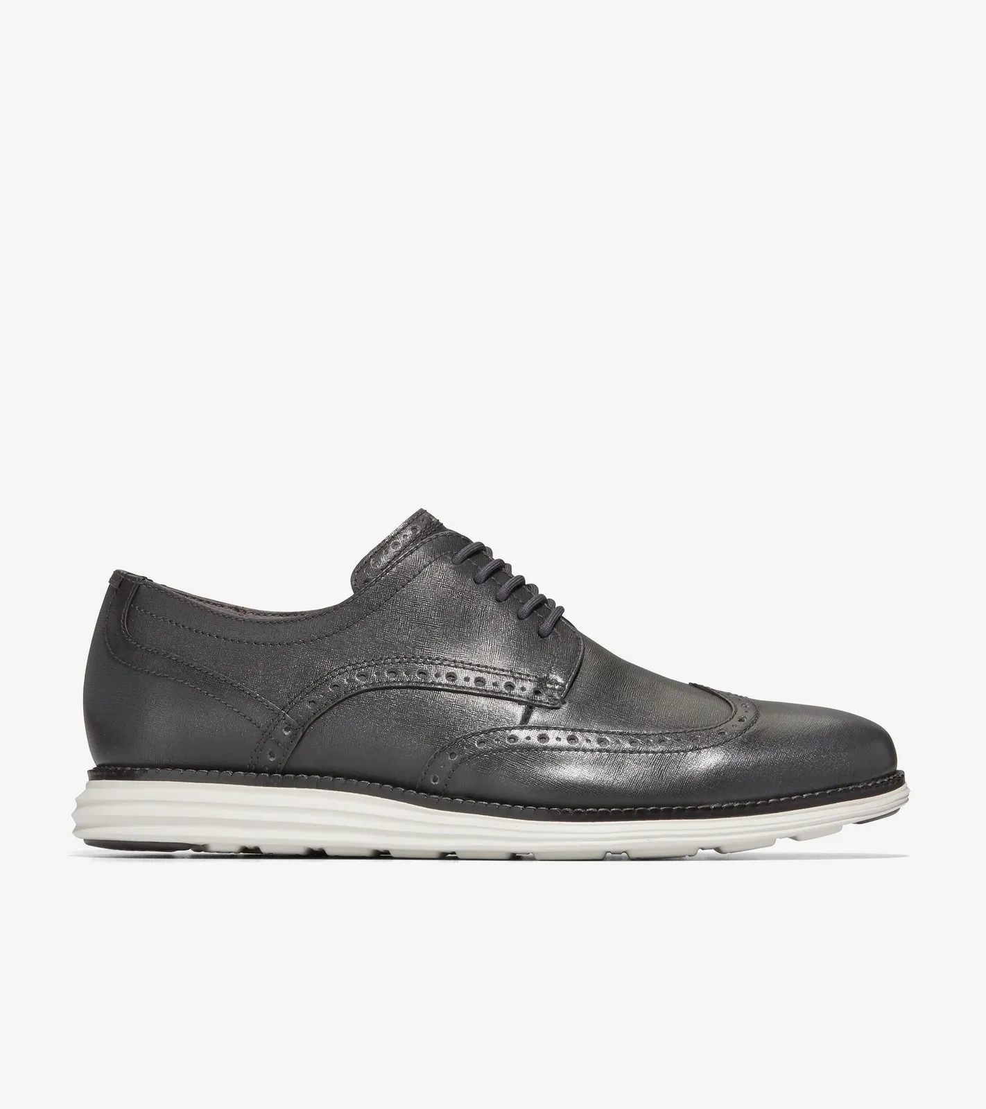 Cole Haan ØriginalGrand Wingtip Grey Pinstripe Brush-Off Silver Birch C37674