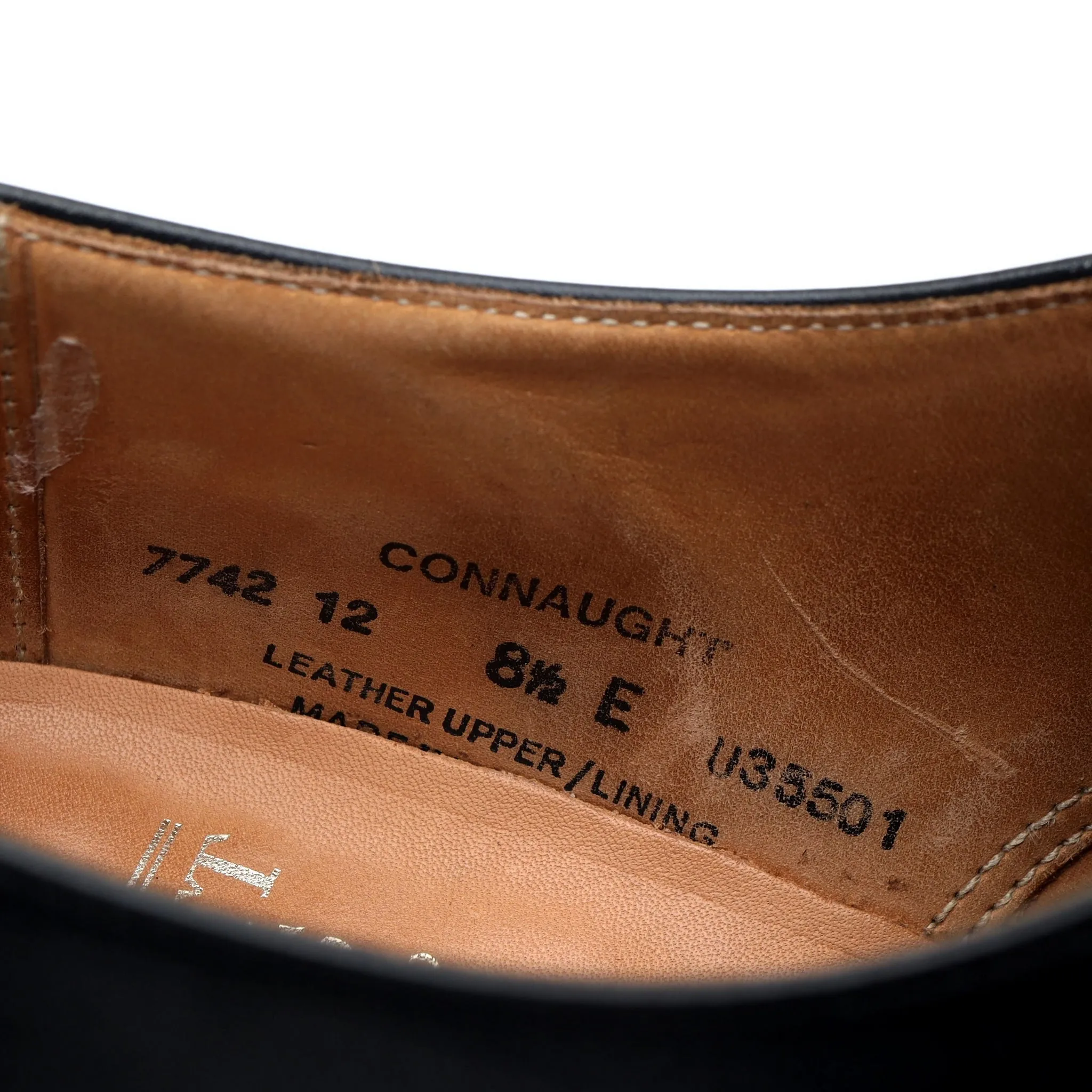 'Connaught' Black Leather Oxford UK 8.5 E