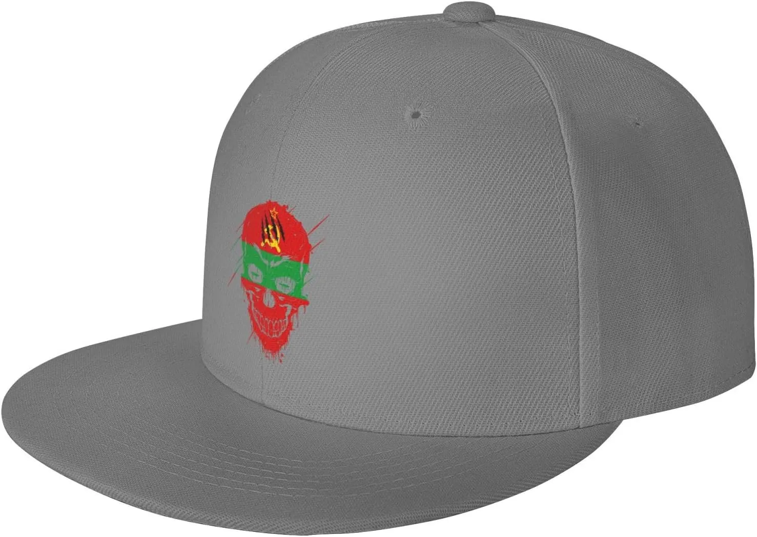 Creative Transnistria State Patriot Skull National Flag Baseball Cap for Men Women Snapback Hat Trucker Flat Bill Caps Sun Hat Gray