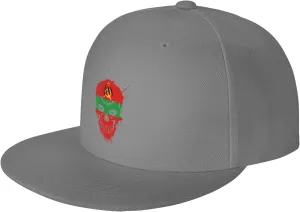 Creative Transnistria State Patriot Skull National Flag Baseball Cap for Men Women Snapback Hat Trucker Flat Bill Caps Sun Hat Gray