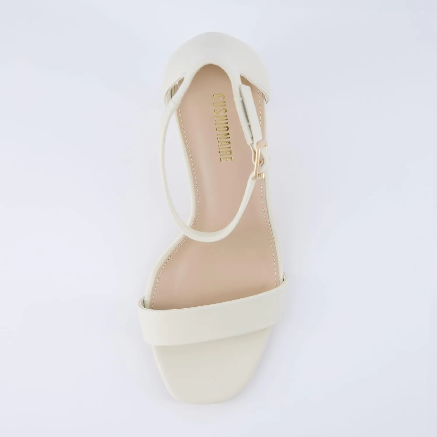 CUSHIONAIRE Women's Bliss one band mid block heel sandal  Memory Foam, Wide Widths Available