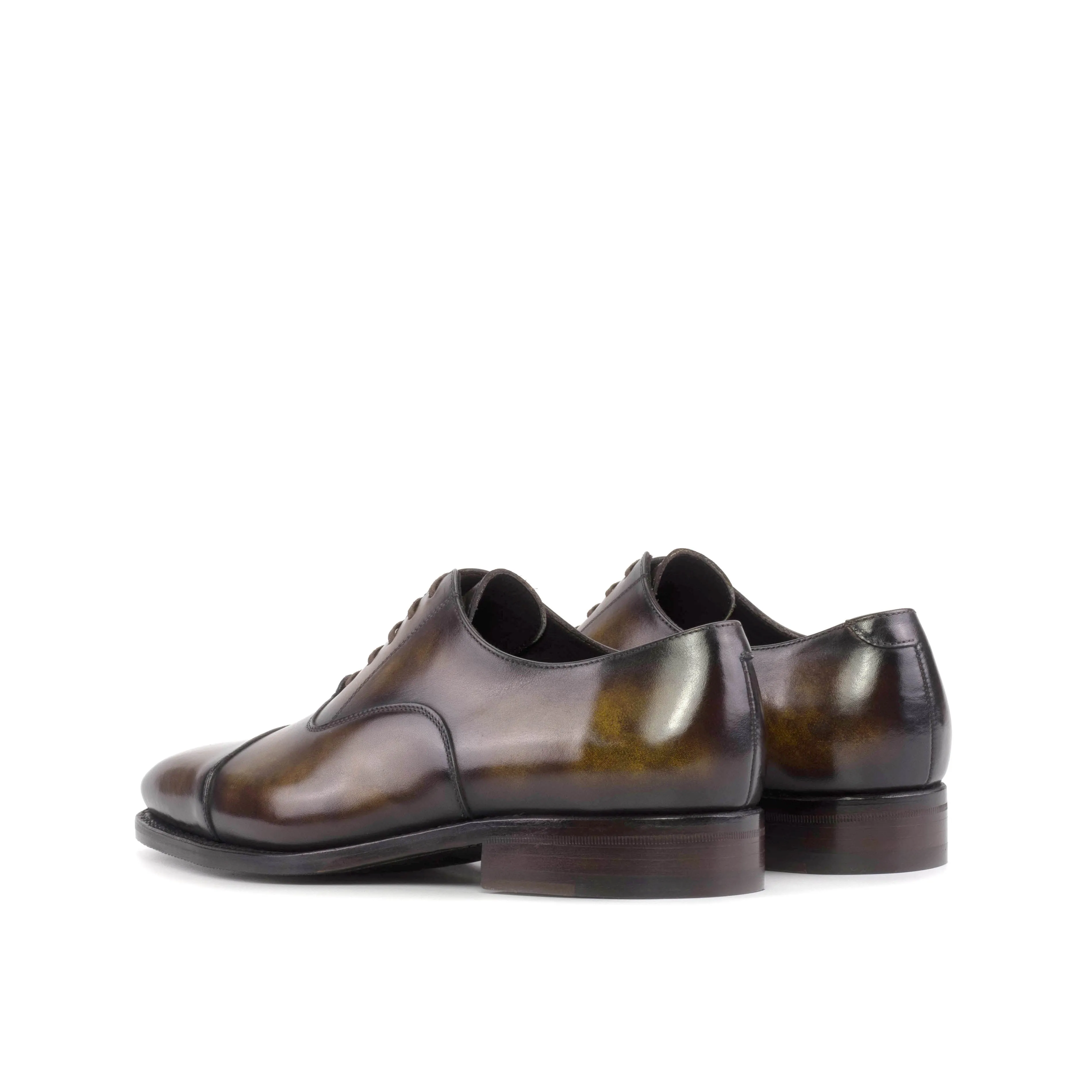 DapperFam Rafael in Tobacco Men's Hand-Painted Patina Oxford